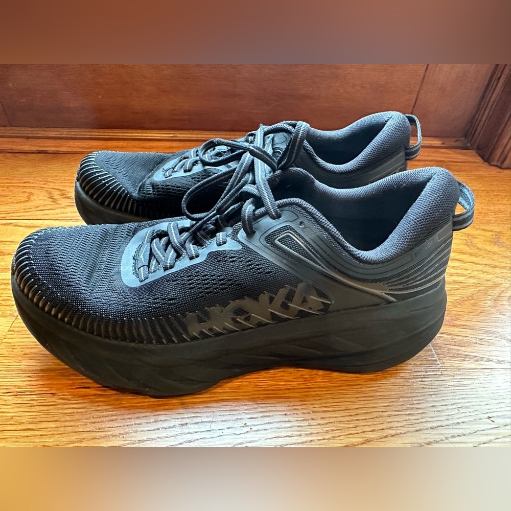 HOKA ONE ONE BONDI 7 BLACK SHOES MENS 7.5